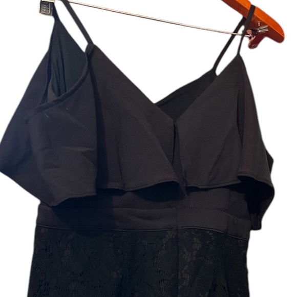 Mustard Seed Mia Midi Dress Lace Overlay Black Sz M Women - Picture 8 of 9